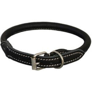 Walker rundsyet læderhalsbånd sort