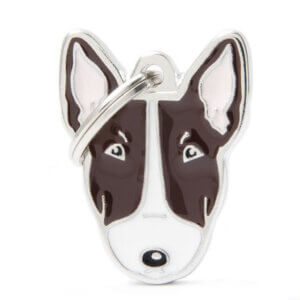 Hundetegn Friends Bull Terrier brun og hvid