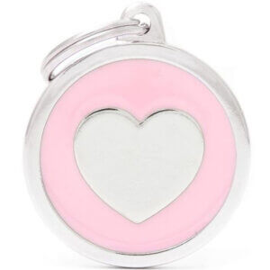 Hundetegn Classic Heart Big circle pink