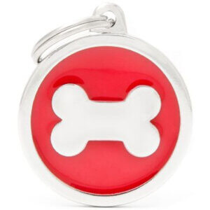 Hundetegn Classic Bone Big circle rød