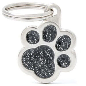 Hundetegn Shine Glitter Small paw sort