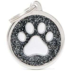 Hundetegn Shine Glitter Paw Big circle sort