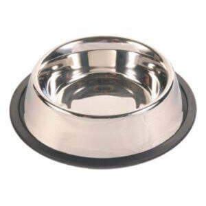 Rustfristål skål m. gummikant 450ml.