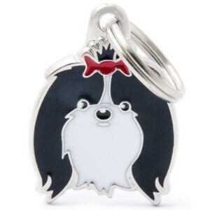 Hundetegn Friends Shih Tzu mørk med sløjfe