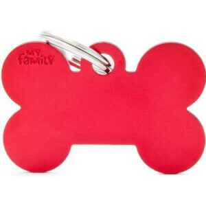 Hundetegn Basic Aluminium Big bone rød