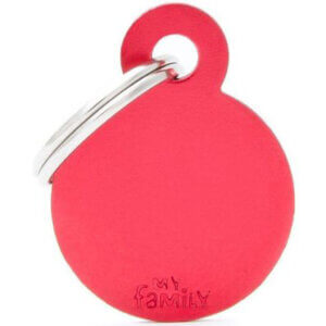 Hundetegn Basic Aluminium Small circle rød