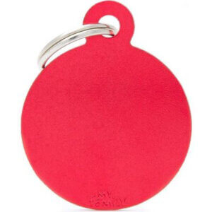 Hundetegn Basic Aluminium Big circle rød