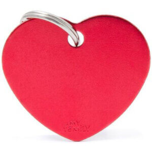 Hundetegn Basic Aluminium Big heart rød