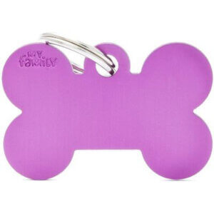 Hundetegn Basic Aluminium Big bone lilla