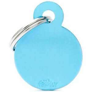 Hundetegn Basic Aluminium Small circle lyseblå