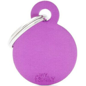 Hundetegn Basic Aluminium Small circle lilla