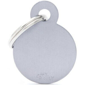 Hundetegn Basic Aluminium Small circle grå