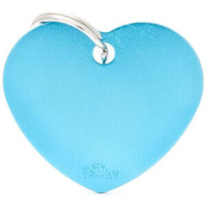 Hundetegn Basic Aluminium Big heart lyseblå