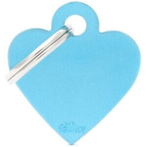 Hundetegn Basic Aluminium Small heart lyseblå