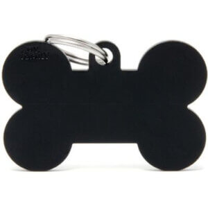 Hundetegn Basic Aluminium XL bone sort