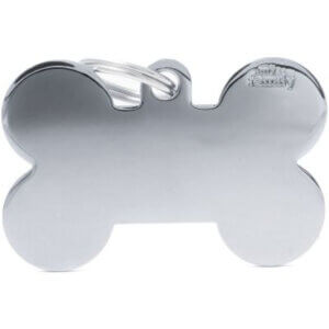 Hundetegn Basic Chrom XL bone
