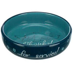 Keramikskål til kortsnudet kat, 0,3L/Ø15cm, ass. Farver