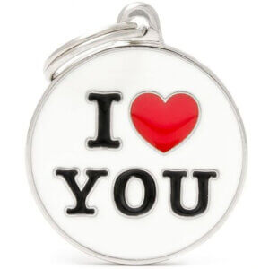Hundetegn Charms I Love You Big circle