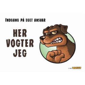 Hundeskilt Waggy Her vogter jeg Rottweiler