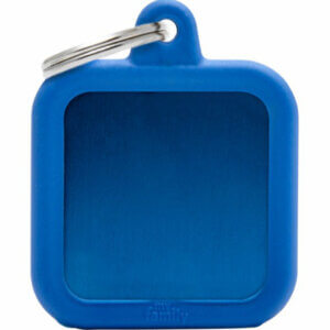 Hundetegn Hush Aluminium Firkant Blå