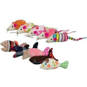 Mus eller Fisk i plys med catnip ass.