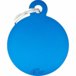 Hundetegn Basic Aluminium Big circle Blå