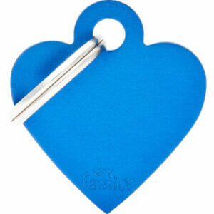 Hundetegn Basic Aluminium Small heart Blå