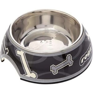 Rogz Bowl Black Paw 350ml