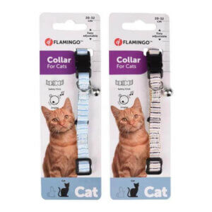 Kattehalsbånd stribe ass. farver