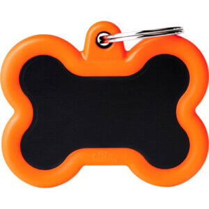 Hundetegn Hush Aluminium Big bone Sort/Orange