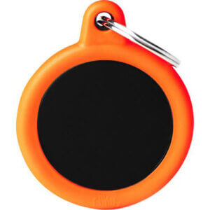 Hundetegn Hush Aluminium Circle Sort/Orange