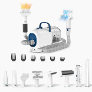 Pelsplejesæt: Blower og klippemaskine incl. pelssuger